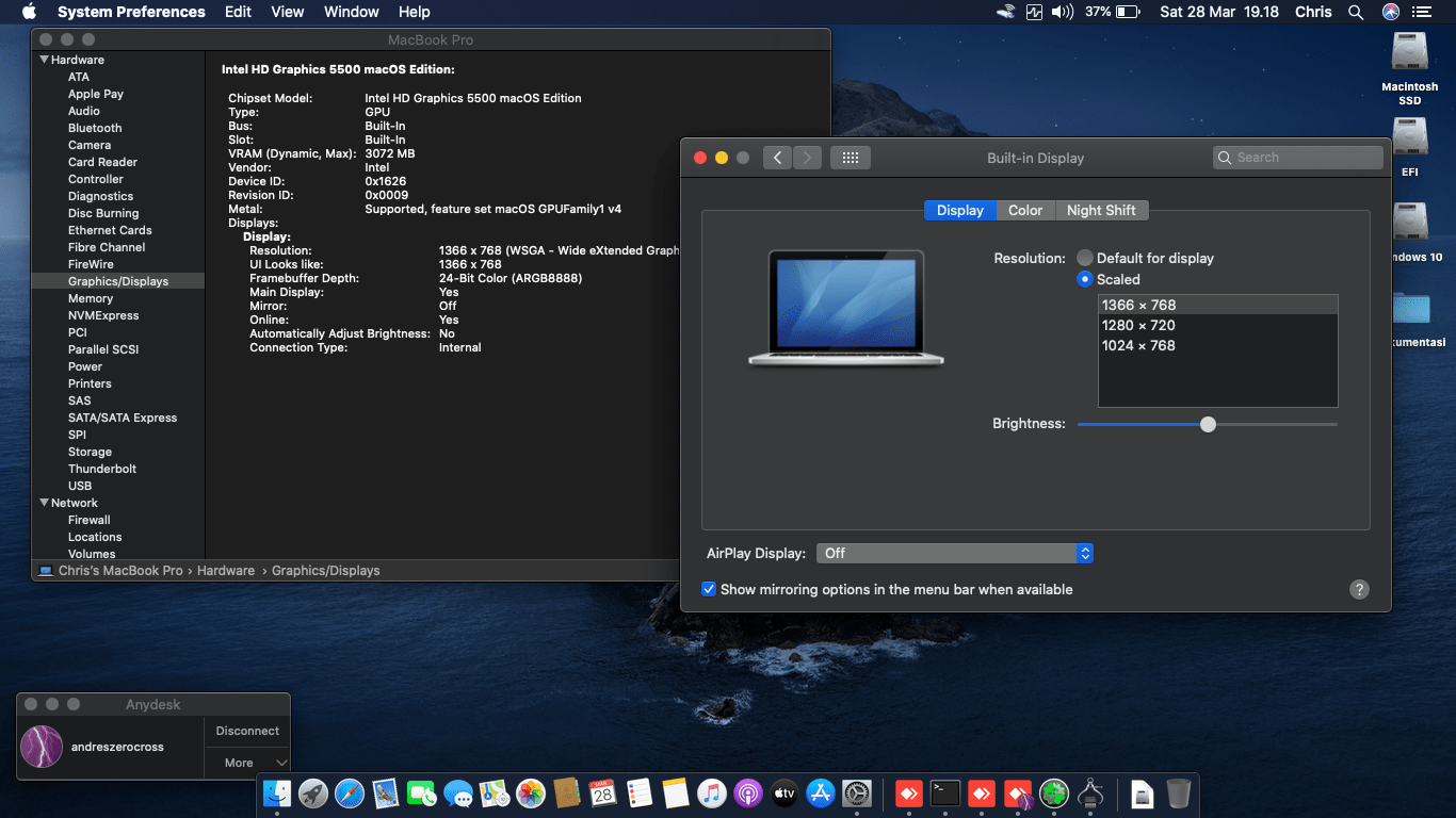 Lenovo Thinkpad X250 2nd [Broadwell   Intel HD 5500] 8